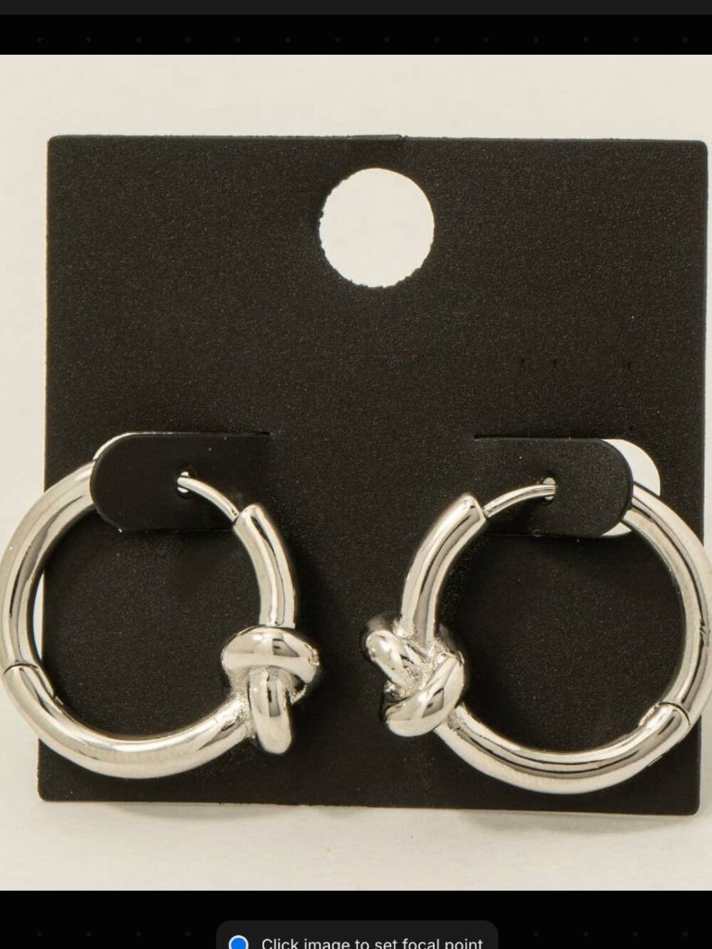 Silver Dipped Knot Hinge Hoop Earrings